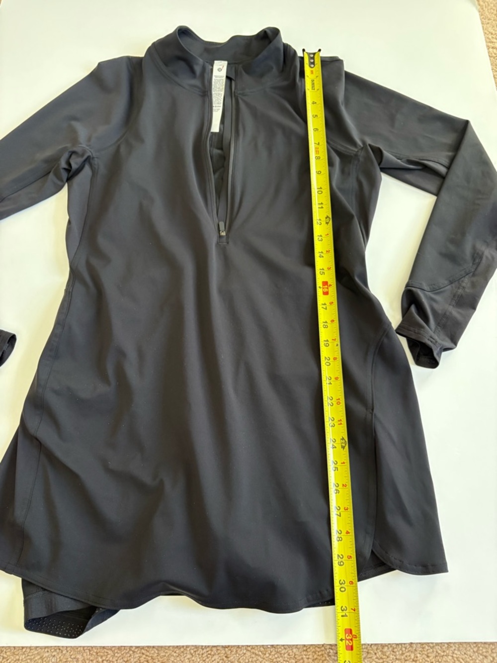 Lululemon Nulux Long Sleeve Tennis Dress Built in Shorts Size 12 Black - Picture 7 of 7